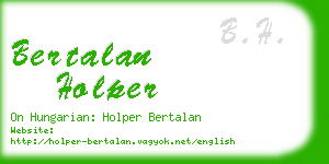 bertalan holper business card